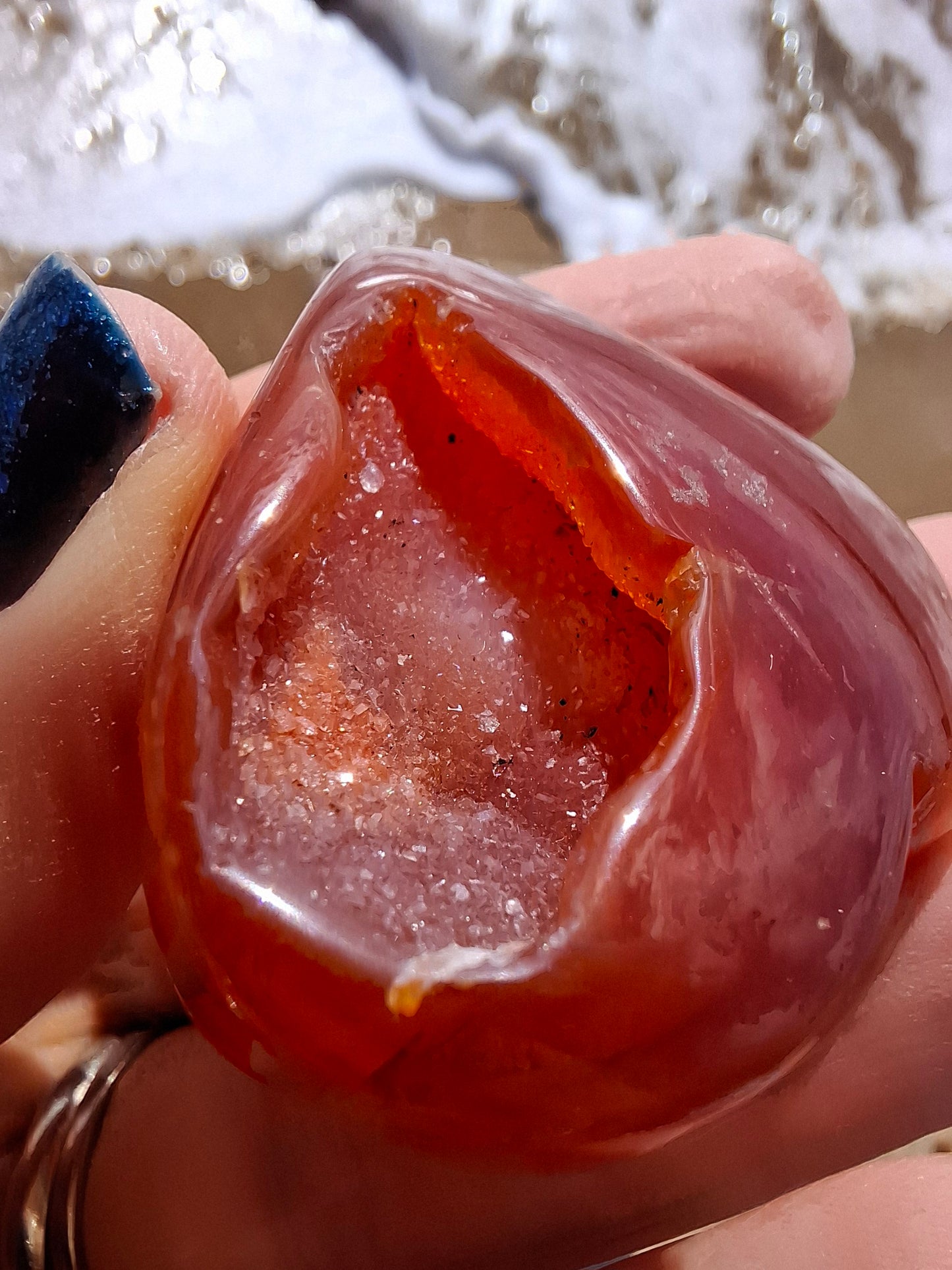Druzy Carnelian Heart, Crystal (Ref:DCH2)