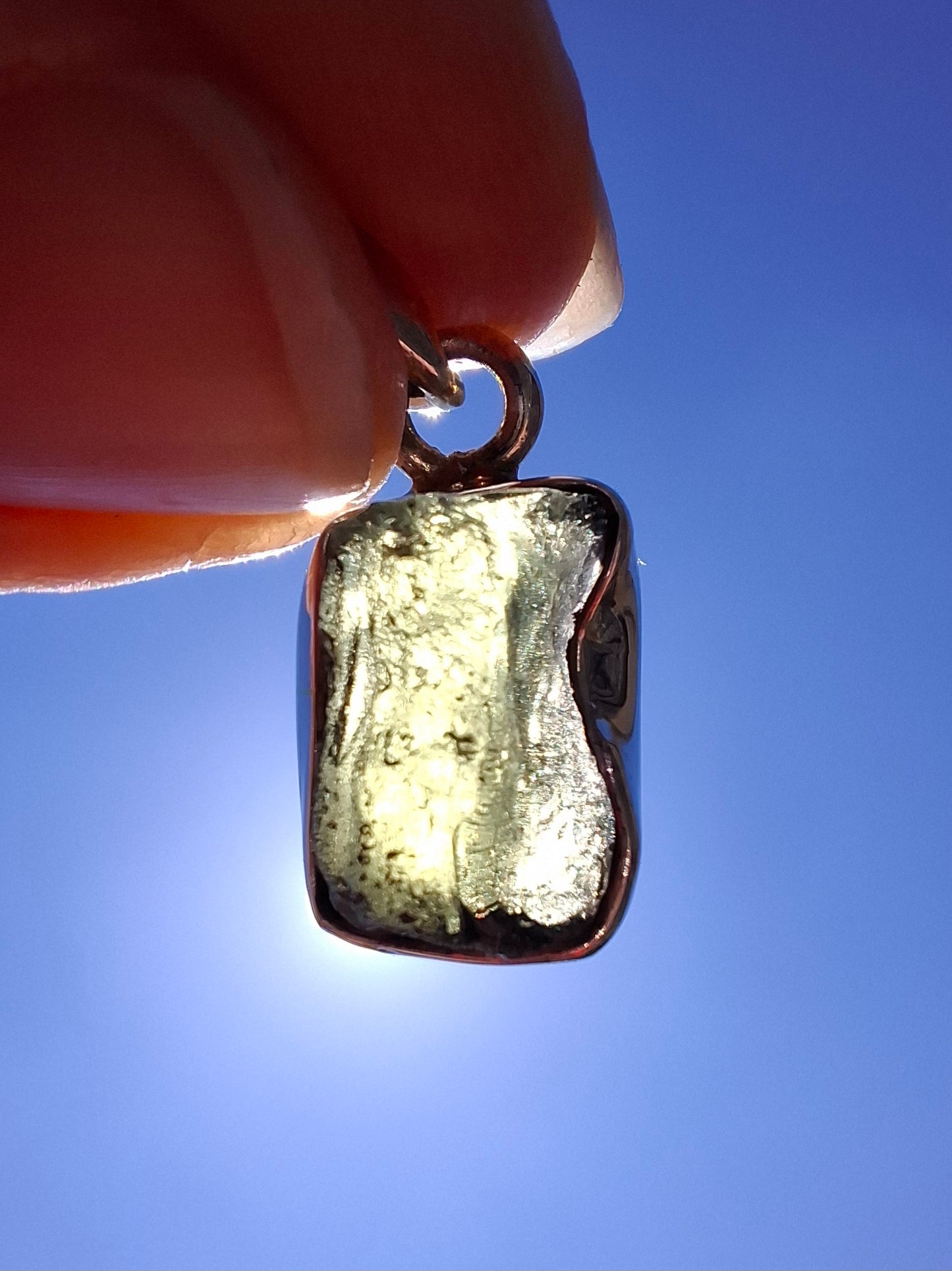 Moldavite Pendant, 925 Silver, Tektite (Ref: P31)