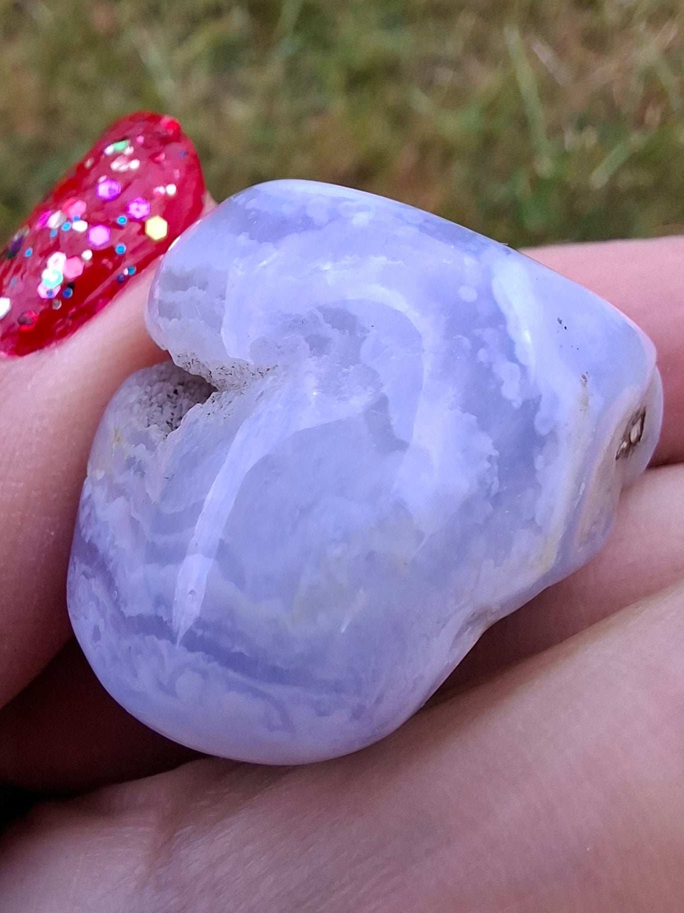 Blue Lace Agate, Tumble Stone, Crystal (Ref: T141)