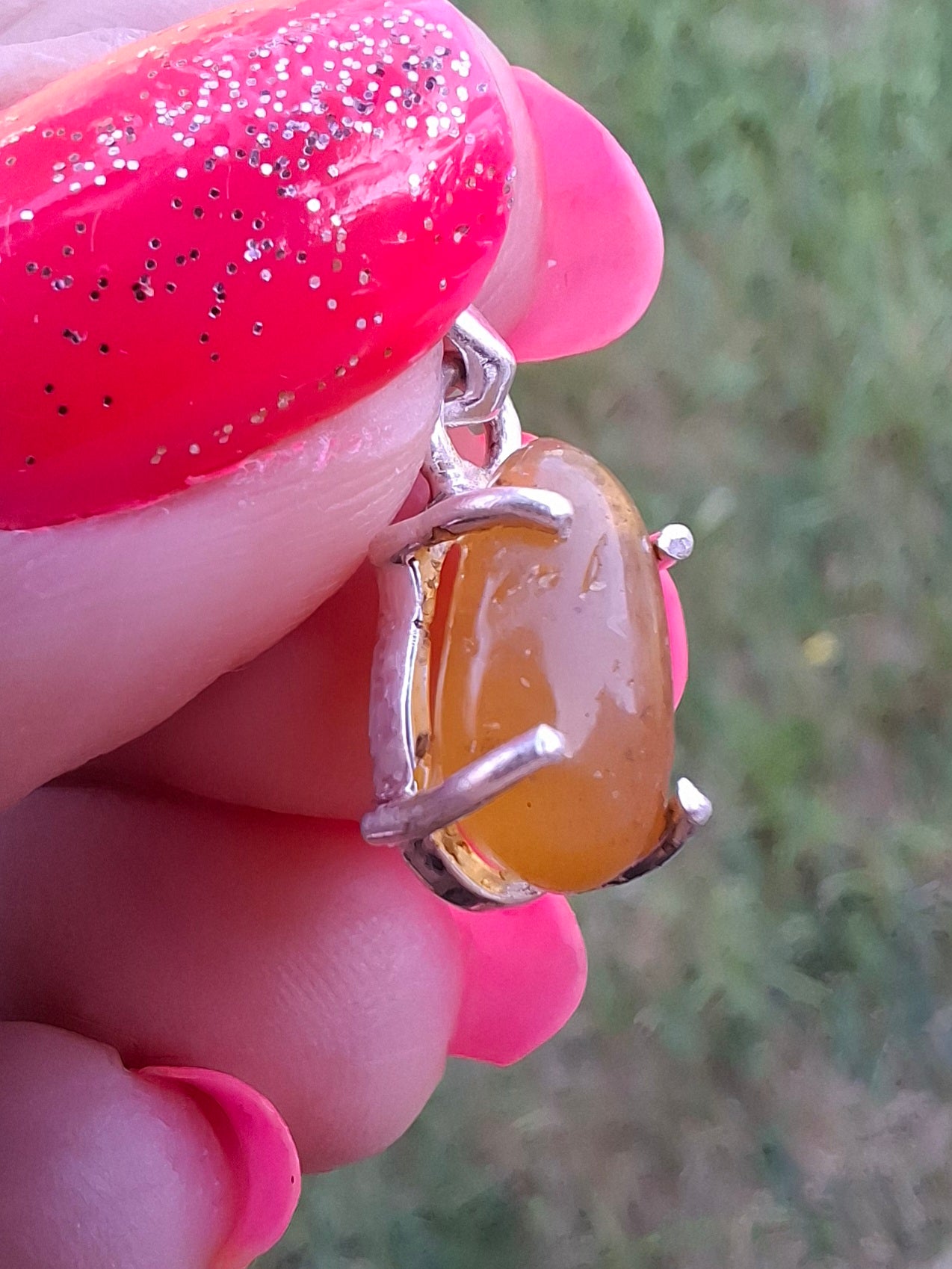 Baltic Amber Pendant, 925 Silver, Fossil (Ref: AP24)