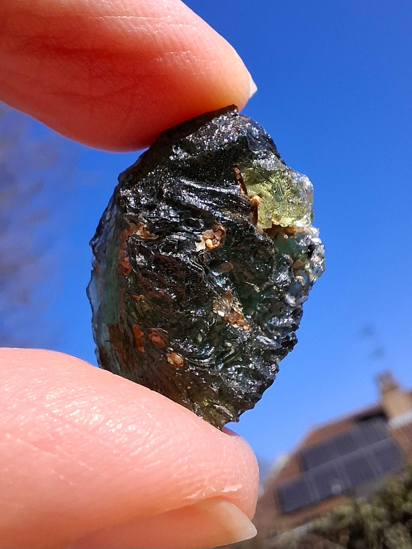 Moldavite Piece, NESMEN, 5.46g, Tektite (Ref: 1373)