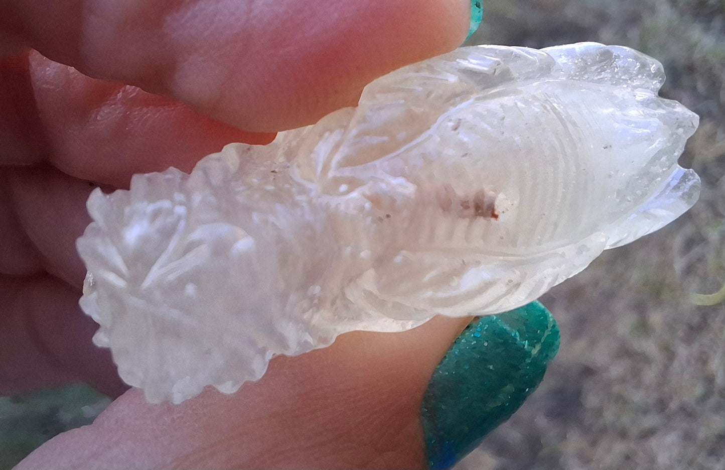 Libyan Desert Glass DRAGON HEAD carving, 9.66g, Tektite (Ref: Dragon 3)