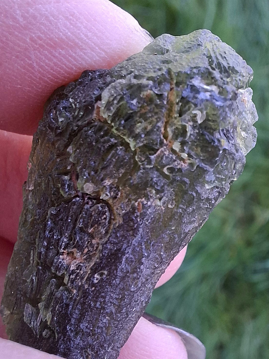 Moldavite Piece, NESMEN, 8.04g, Tektite (Ref: 1377)