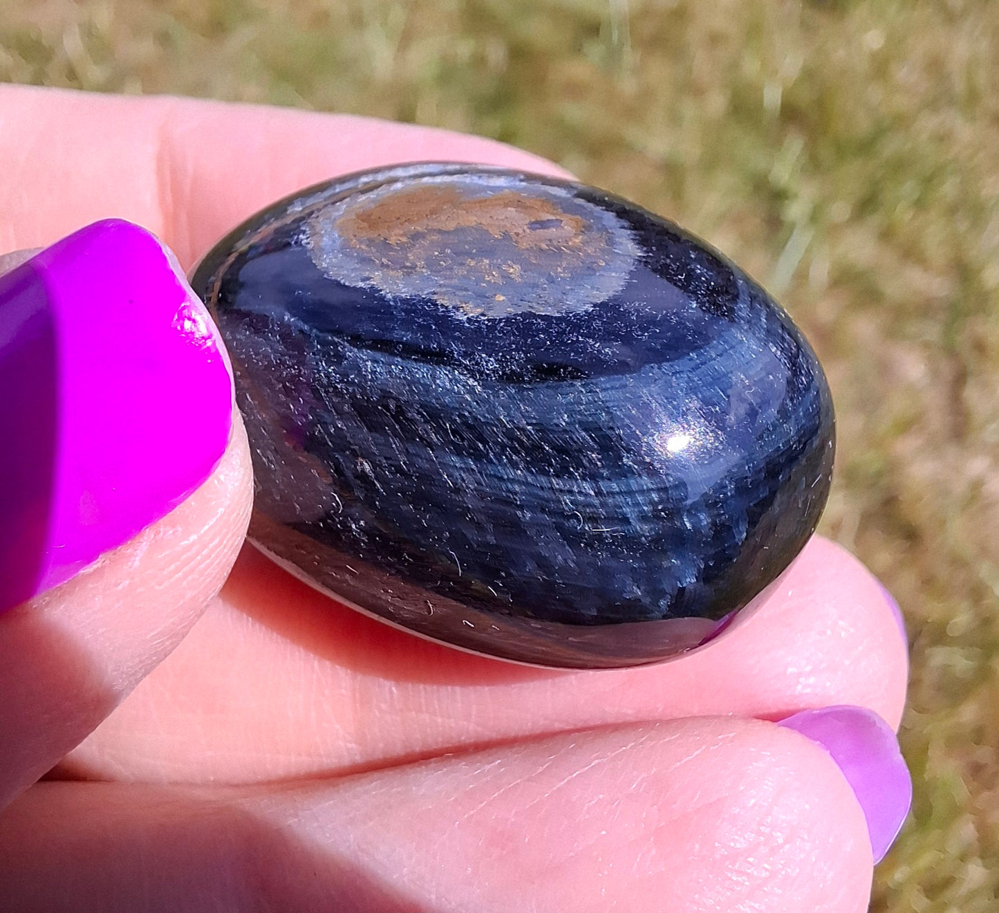 Blue Tigers Eye, Tumble Stone, Crystal (Ref: T21)