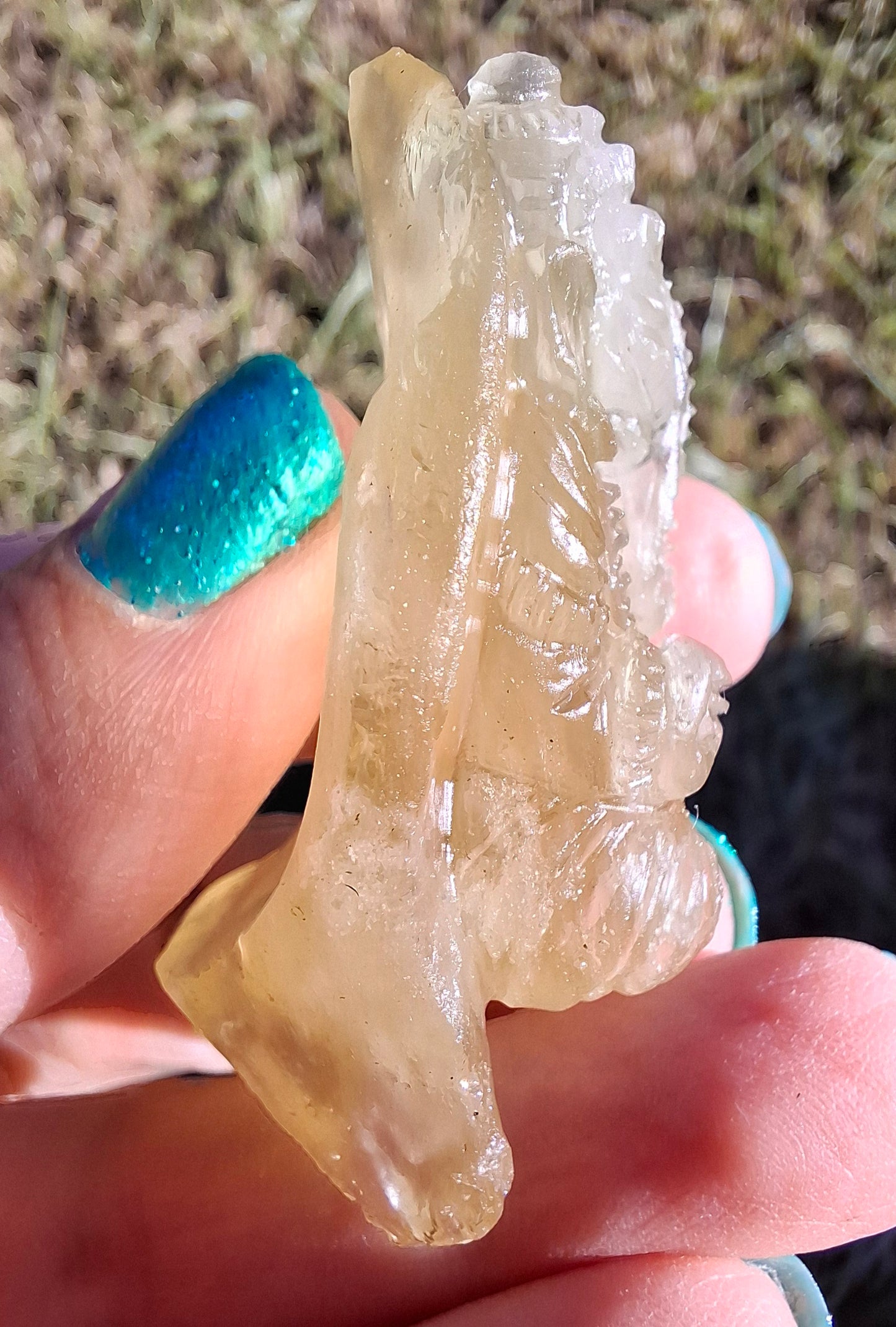 Libyan Desert Glass carving, GANESHA, 26.47g, Tektite (Ref: Ganesha1)