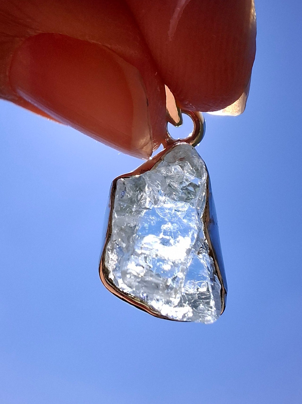 Aquamarine Pendant, 925 Silver, Crystal (Ref: AQ14)