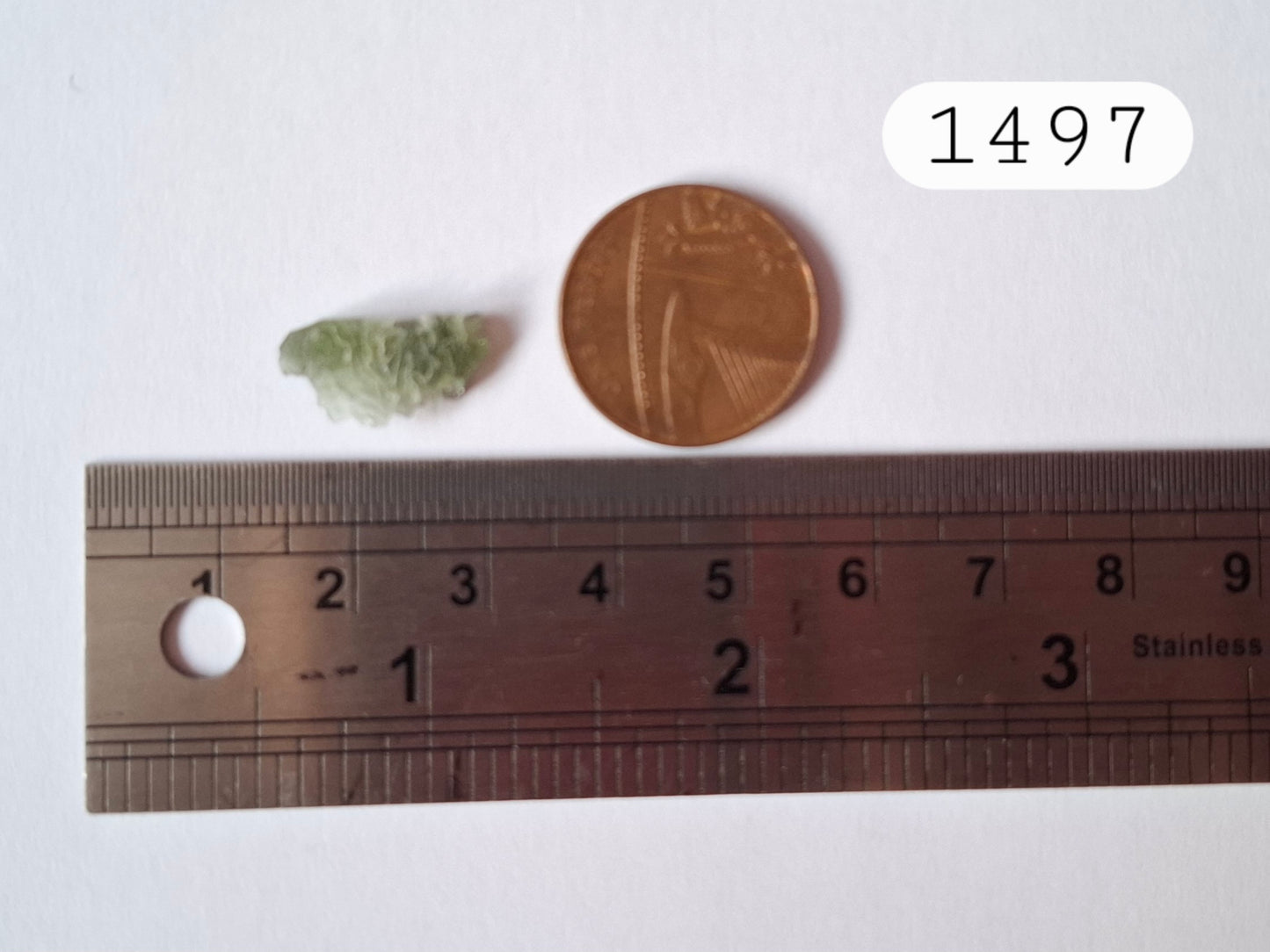 Moldavite Piece, SNOWFLAKE, FROSTED, BRUSNA, 0.44g, Tektite (Ref: 1497)