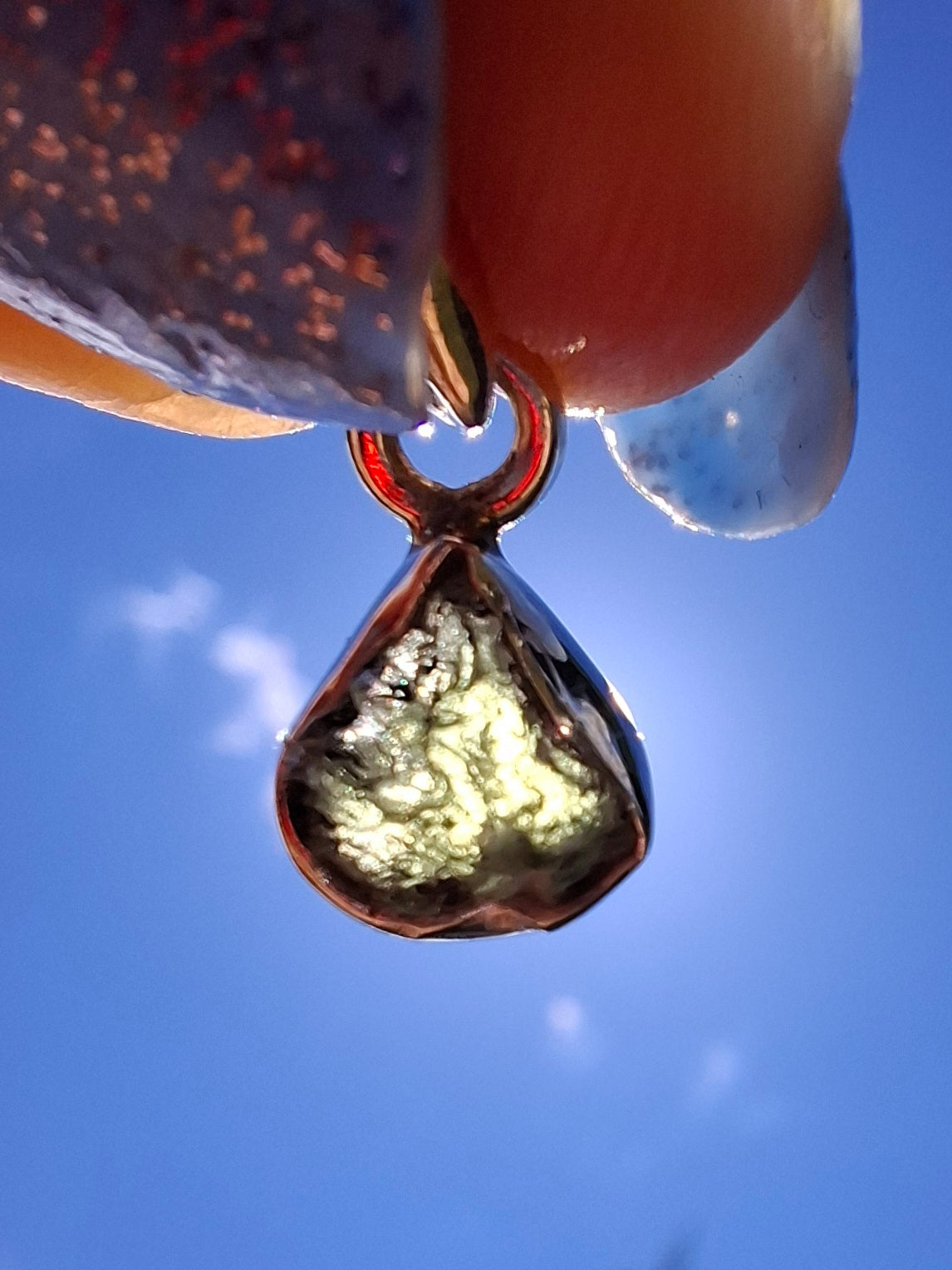 Moldavite Pendant, 925 Silver, Tektite (Ref: P85)
