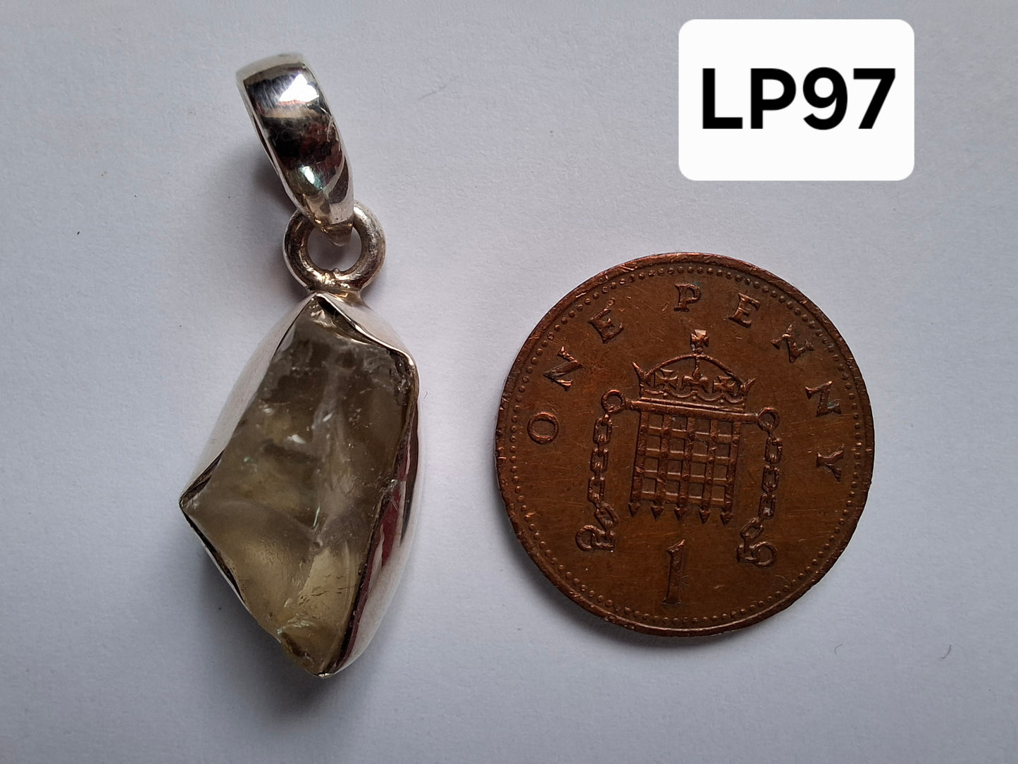 Libyan Desert Glass Pendant, 925 Silver, Tektite (Ref: LP97)