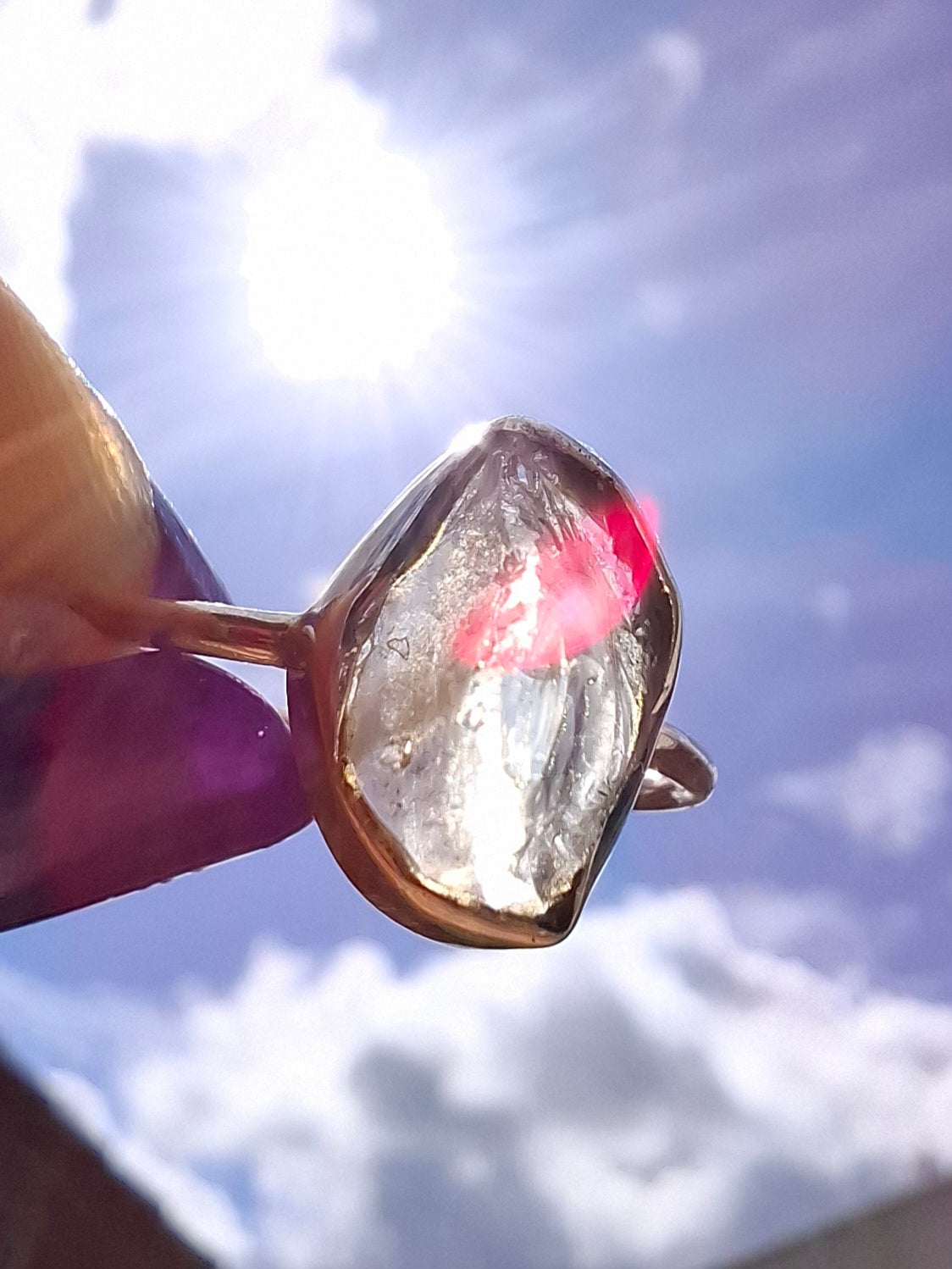 Libyan Desert Glass Ring, size small P, 925 Silver, Tektite (Ref: LR25)