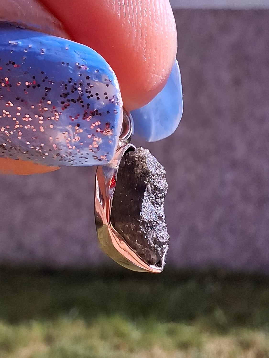 Moldavite Pendant, 925 Silver, Tektite (Ref:P41)