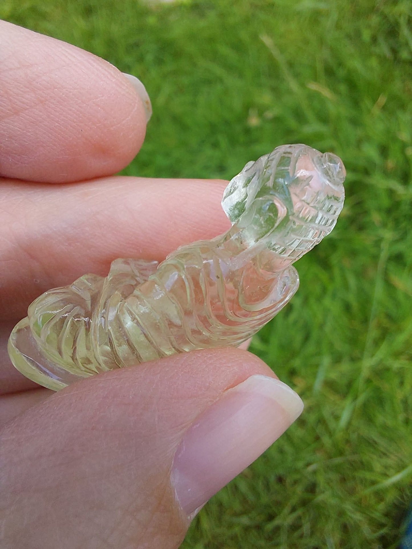 Libyan Desert Glass BUDDHA Carving, 7.56g, Tektite (Ref: LDG B0)