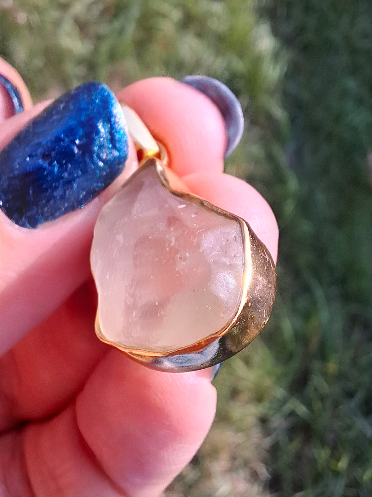 Libyan Desert Glass Pendant, 14K GOLD Plated, Tektite (Ref: LP115)