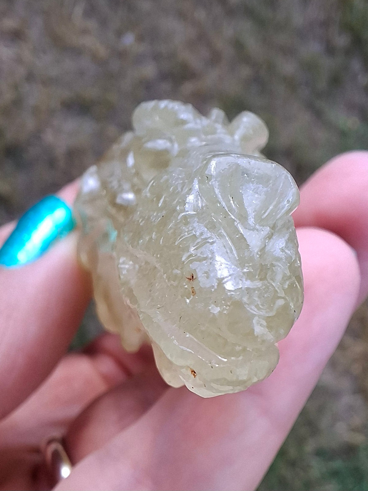 Libyan Desert Glass DRAGON HEAD carving, 48.11g, Tektite (Ref: Dragon4)
