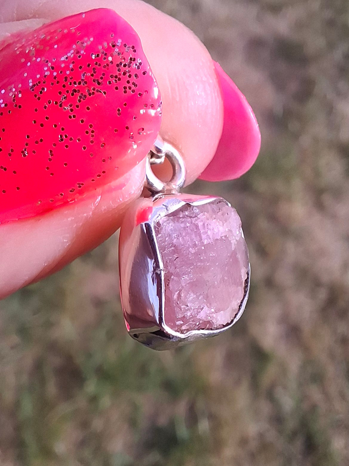 Pink Tourmaline Pendant, 925 Silver, Crystal (Ref: PT82)