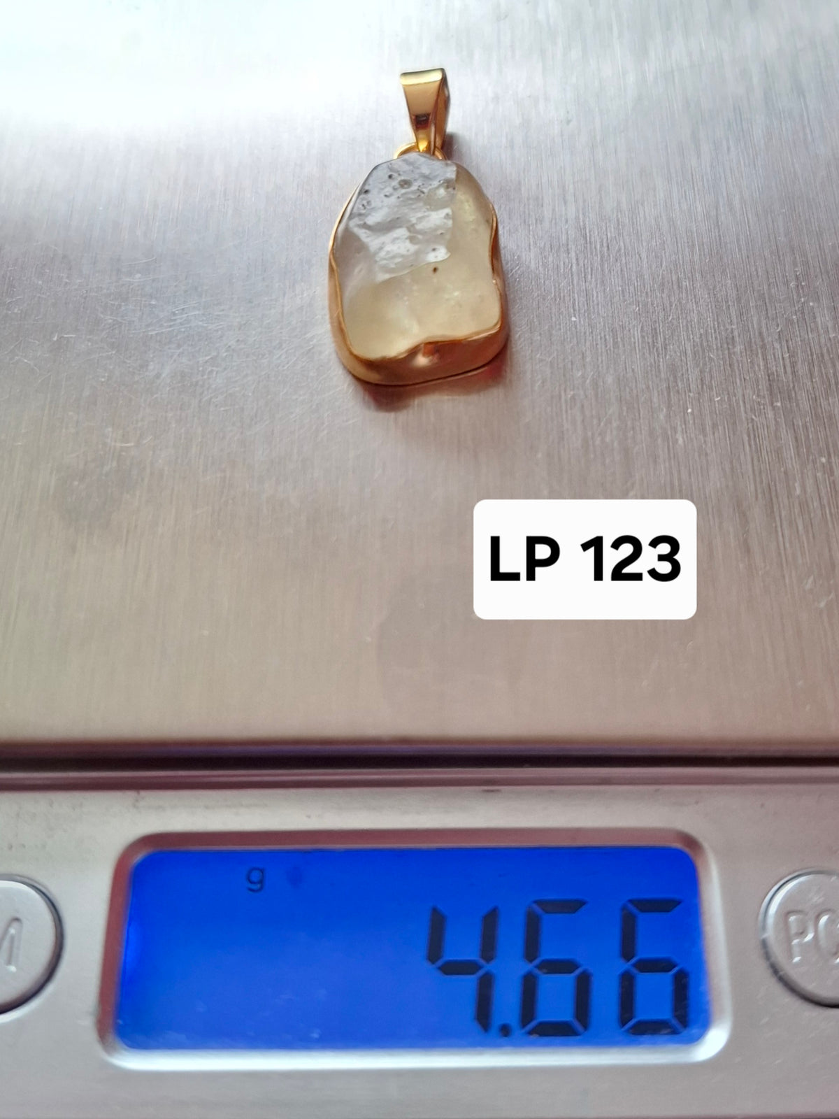 Libyan Desert Glass Pendant, 14K GOLD Plated, Tektite (Ref: LP123)