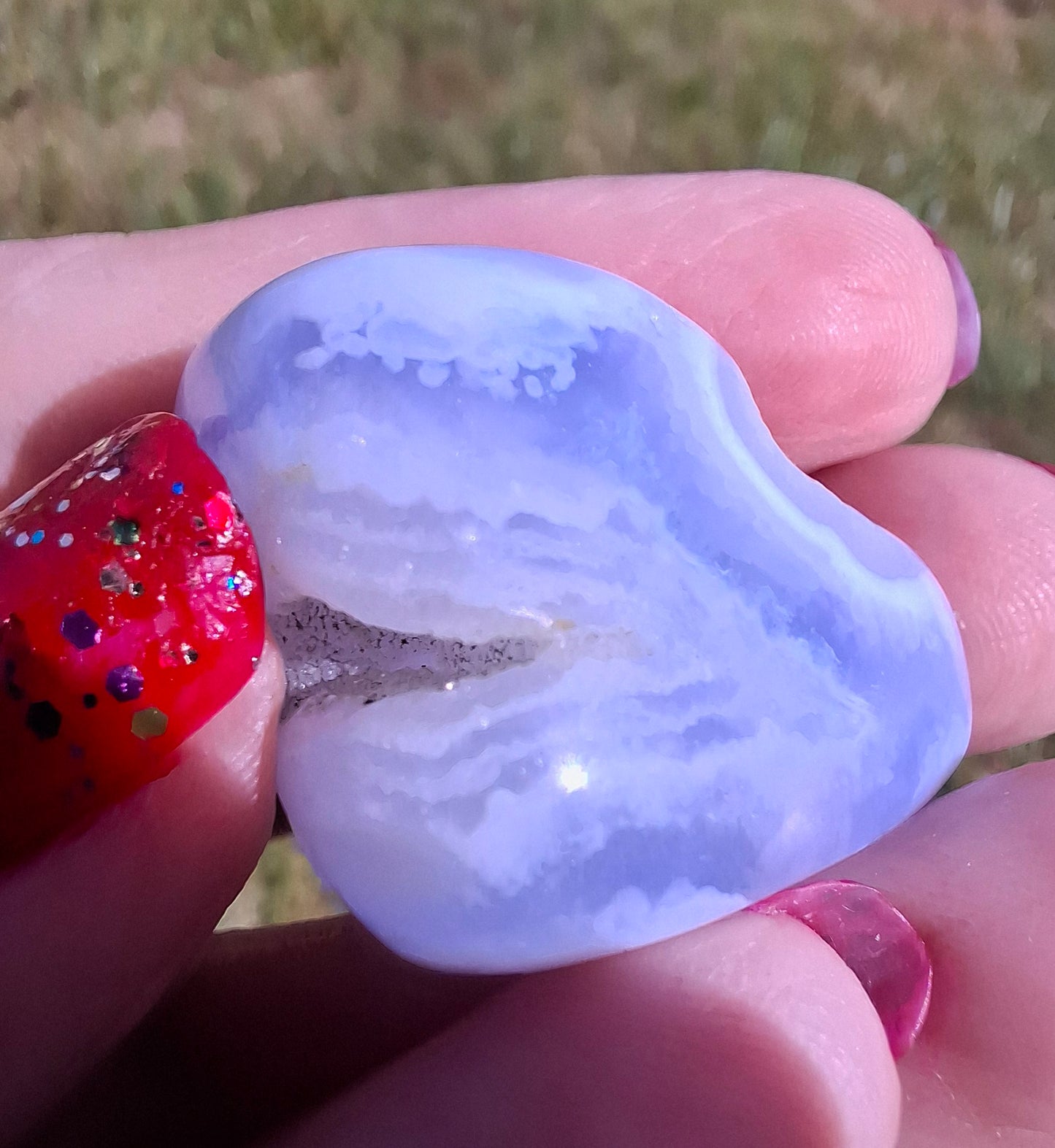 Blue Lace Agate, Tumble Stone, Crystal (Ref: T141)