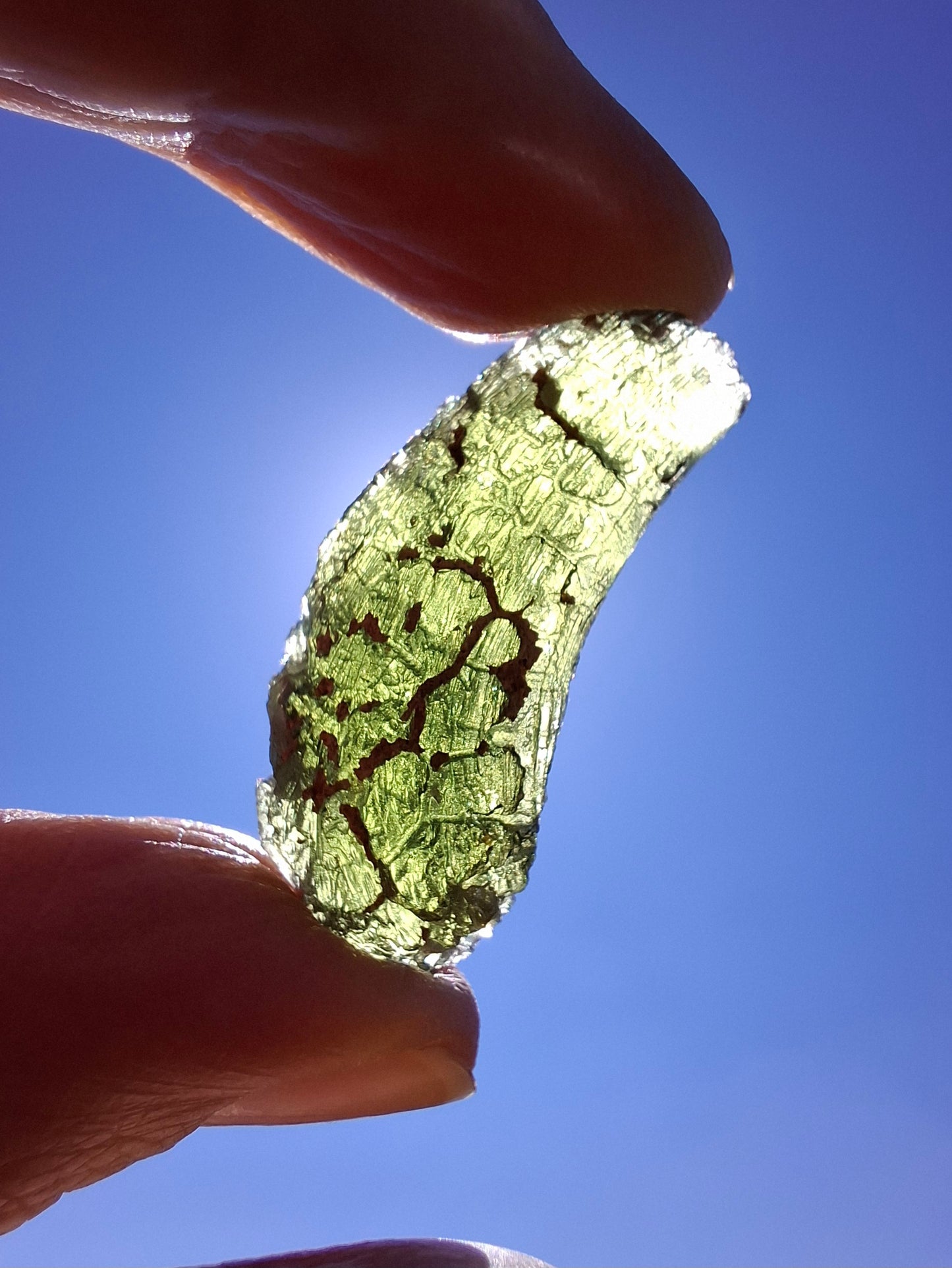 Moldavite Piece, NESMEN, 8.04g, Tektite (Ref: 1377)
