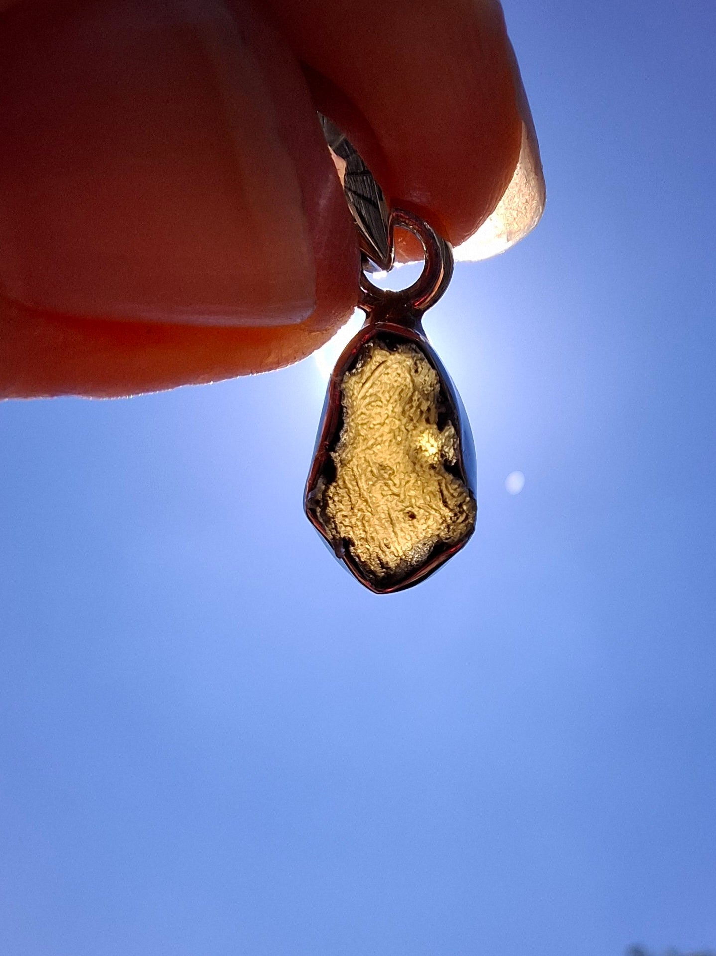 Moldavite Pendant, 925 Silver, Tektite (Ref: P58)