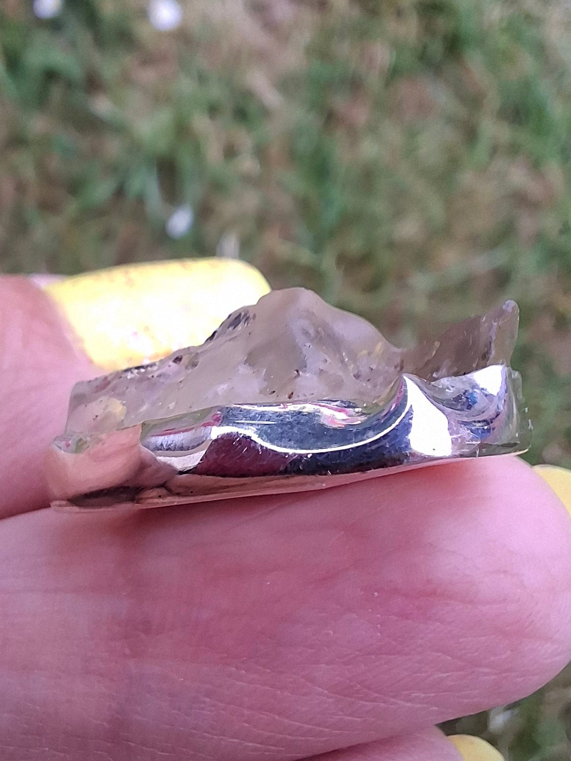 Moldavite & Libyan Desert Glass Pendant, 925 Silver, Tektite (Ref: MLP18)