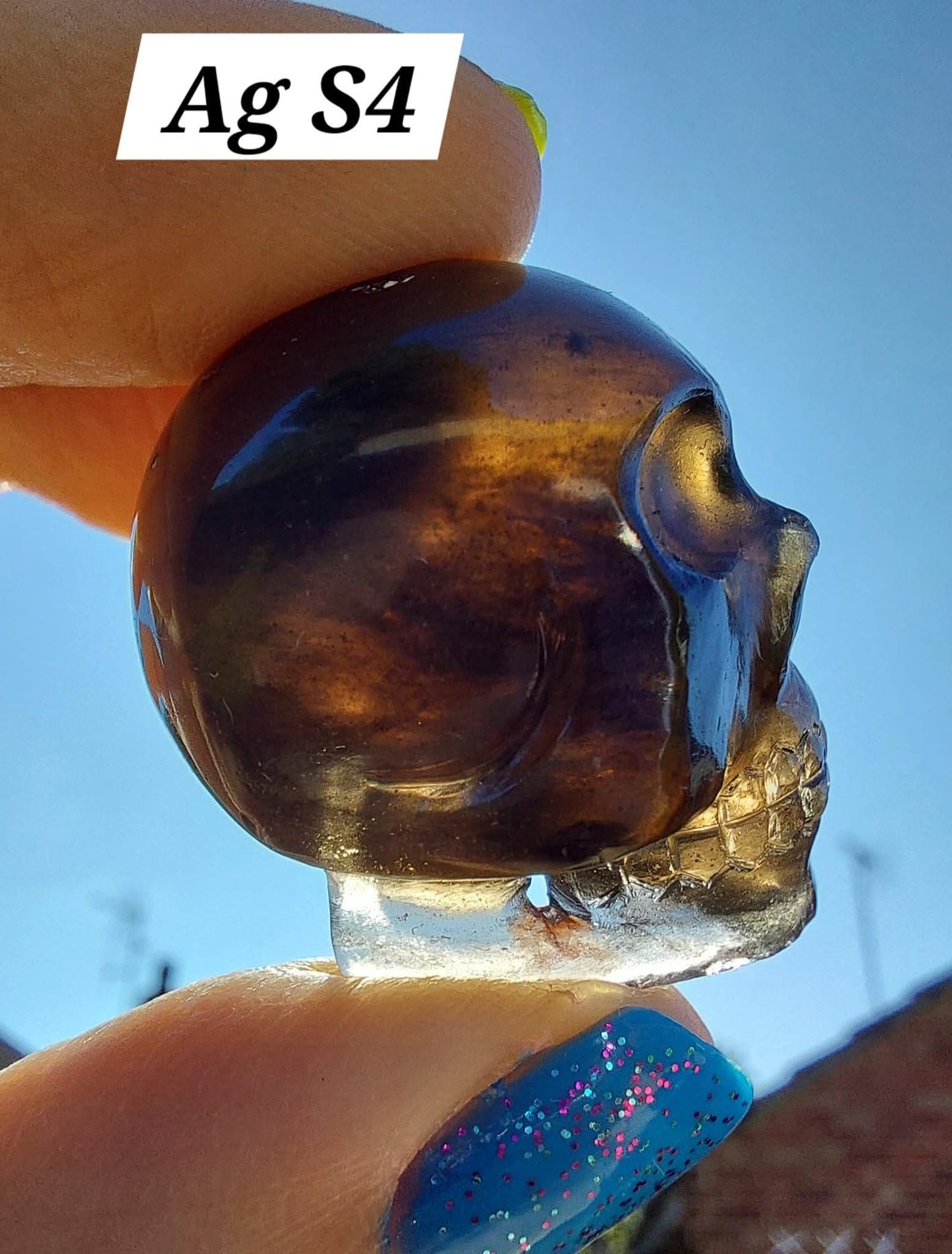 Agni Manitite SKULL Carving, 18.88g, Crystal (Ref: Ag S4)