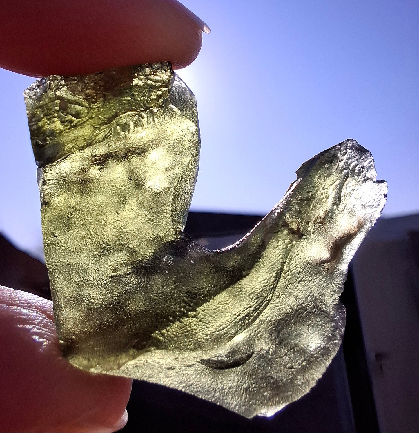 Moldavite Piece, NESMEN, 8.90g, Tektite (Ref: 1374)