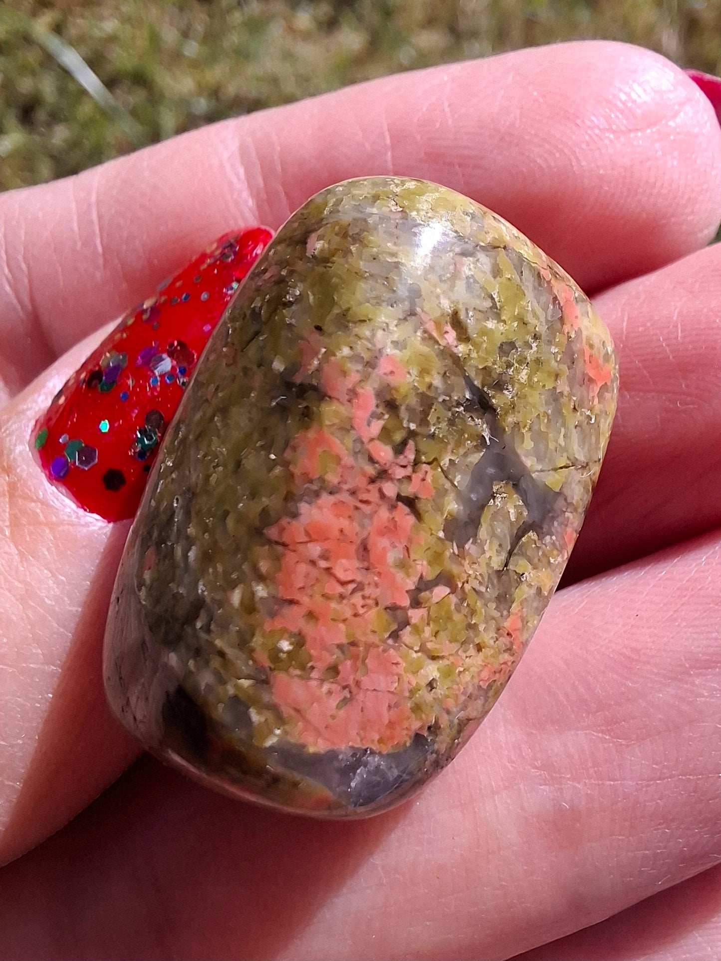 Unakite, Tumble Stone, Crystal (Ref: T183)