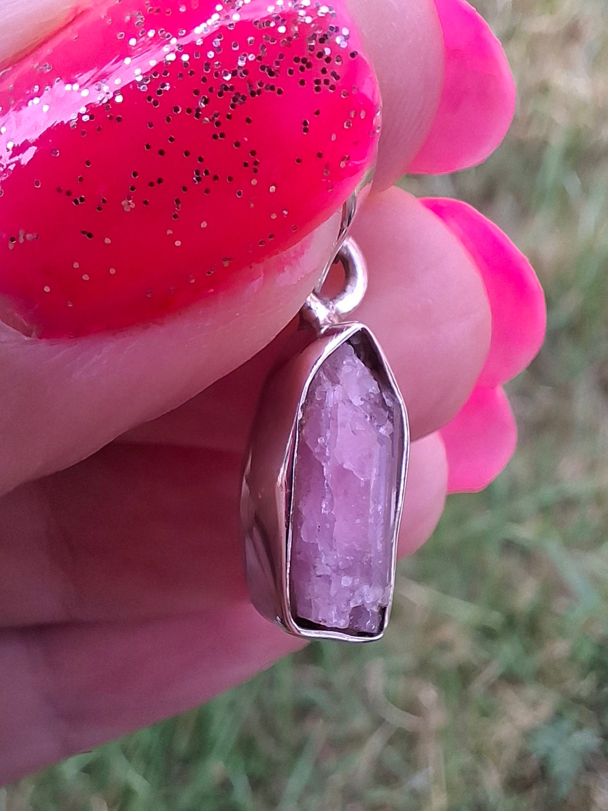 Pink Tourmaline Pendant, 925 Silver, Crystal (Ref: PT54)
