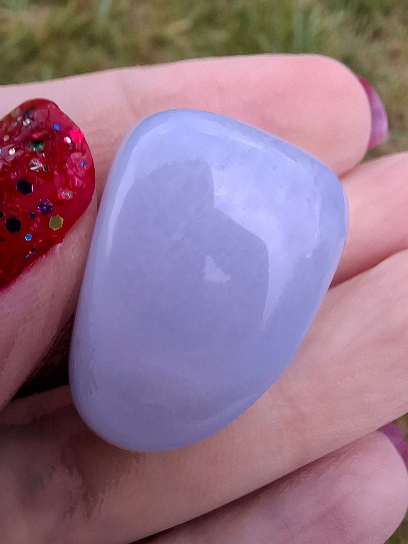 Blue Lace Agate, Tumble Stone, Crystal (Ref: T146)