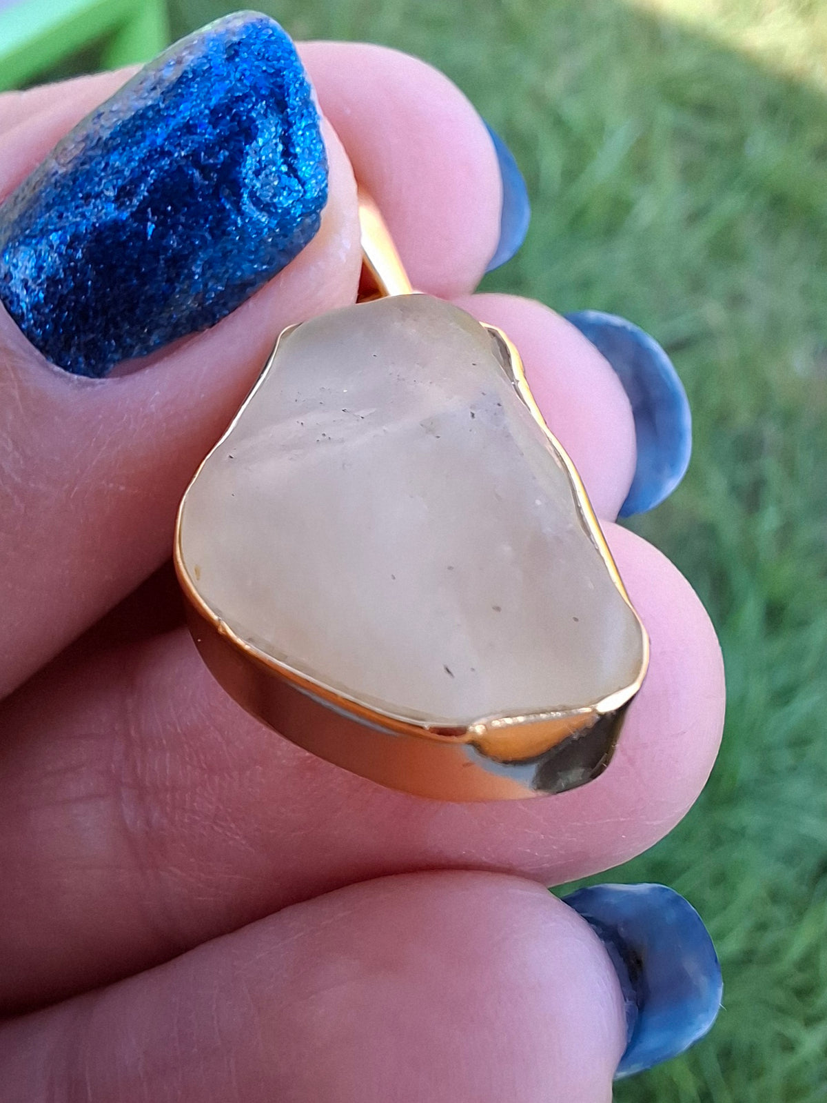 Libyan Desert Glass Pendant, 14K GOLD Plated, Tektite (Ref: LP117)