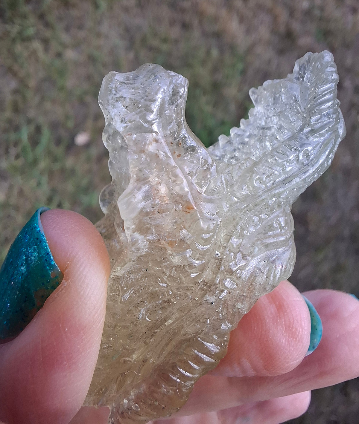 Libyan Desert Glass DRAGON HEAD carving, 22.42g, Tektite (Ref: Dragon 2)