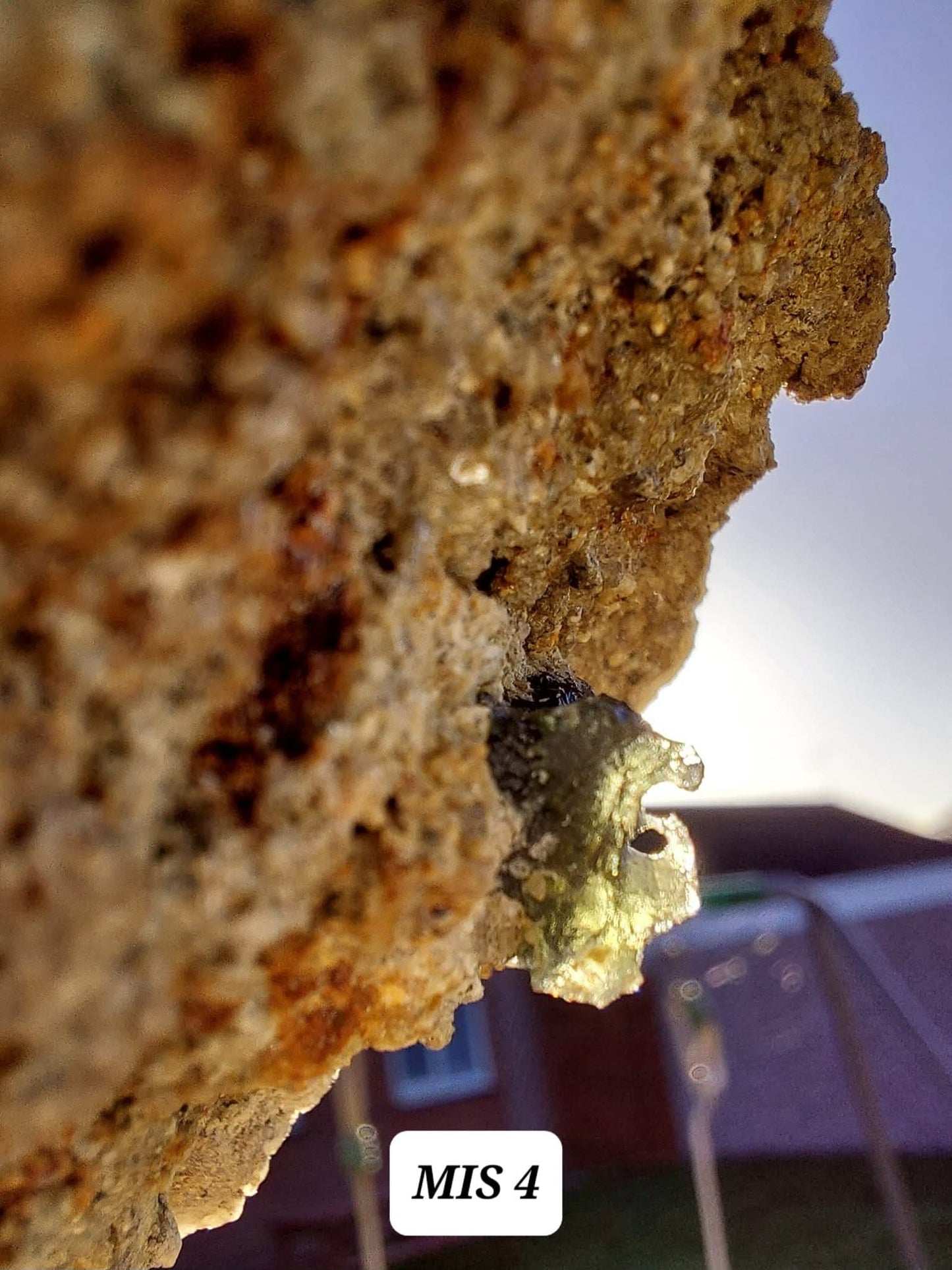 Moldavite In-Situ (in matrix), Besednice, Est- 2g, Tektite (Ref: MIS4)