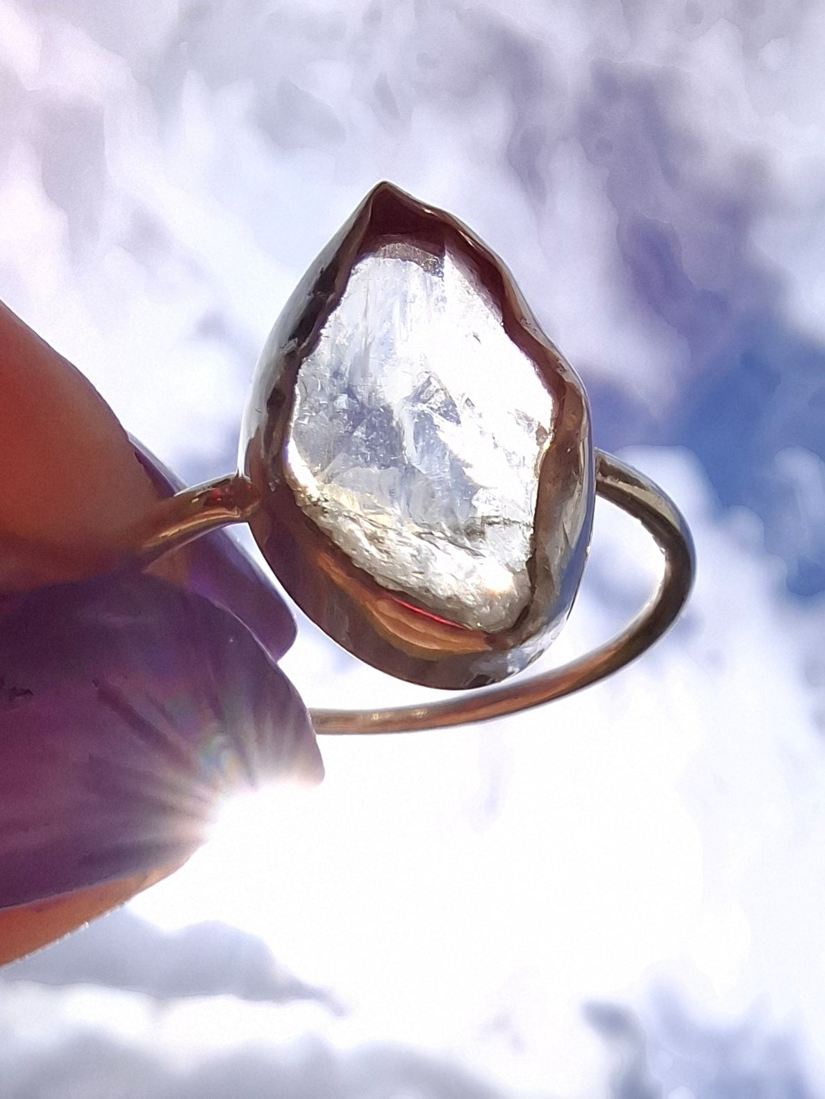 Libyan Desert Glass Ring, size small R, 925 Silver, Tektite (Ref: LR41)