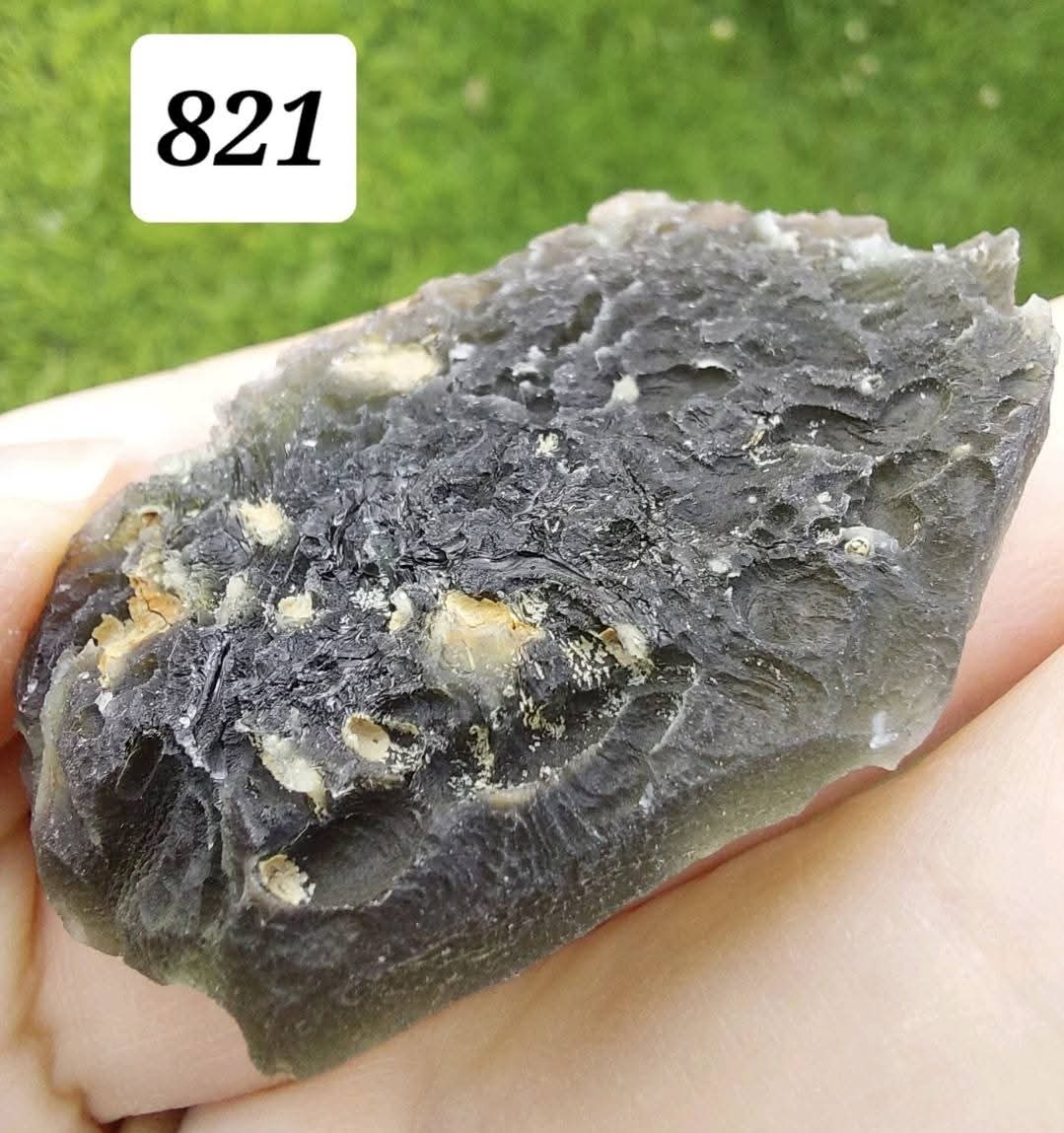 Moldavite Piece, VELVET HURKA, 24.48g, Tektite (Ref: 829)