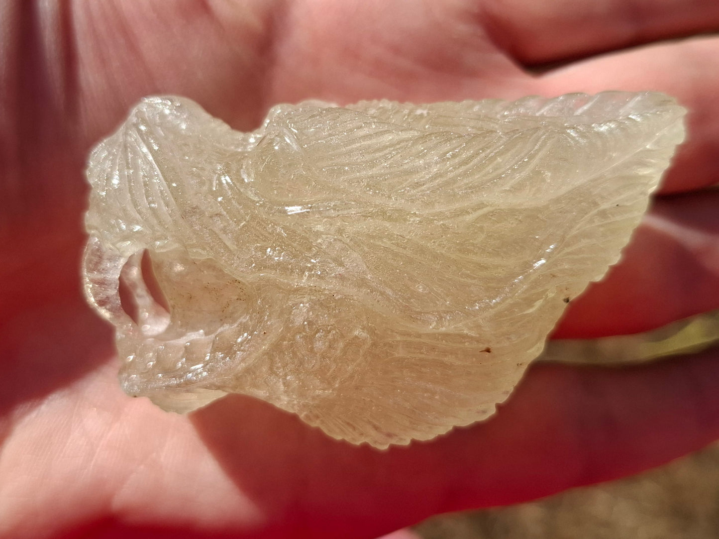 Libyan Desert Glass DRAGON HEAD Carving, 75.84g, Tektite (Ref: Dragon1)
