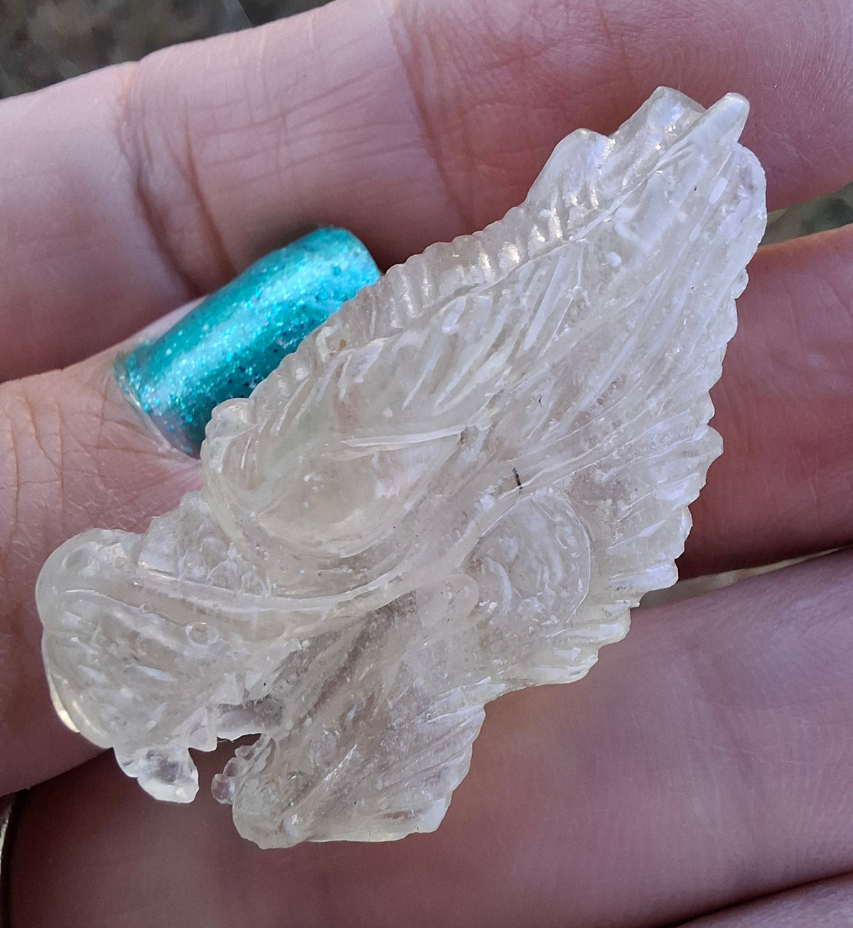 Libyan Desert Glass DRAGON HEAD carving, 9.66g, Tektite (Ref: Dragon 3)