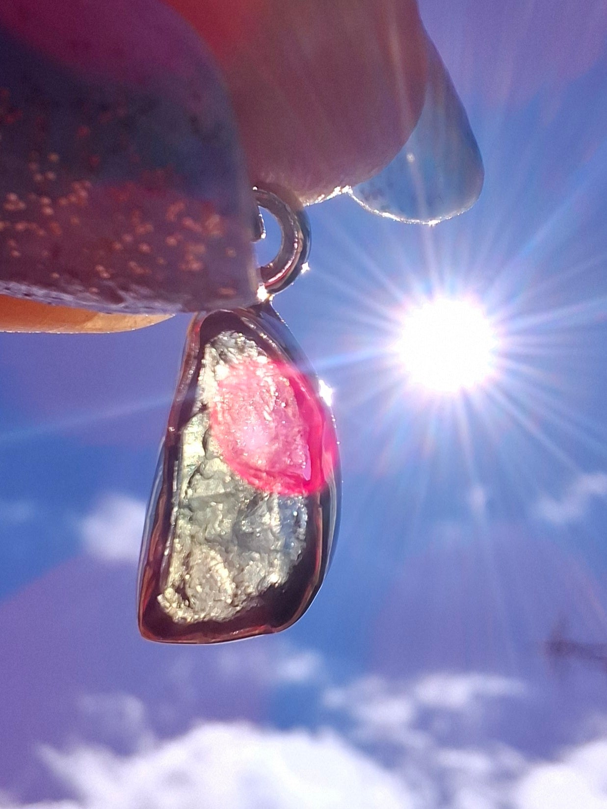 Moldavite Piece, 925 Silver, Tektite (Ref: P90)
