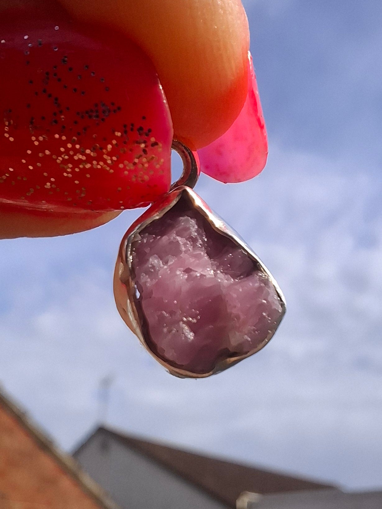 Pink Tourmaline Pendant, 925 Silver, Crystal (Ref: PT10)