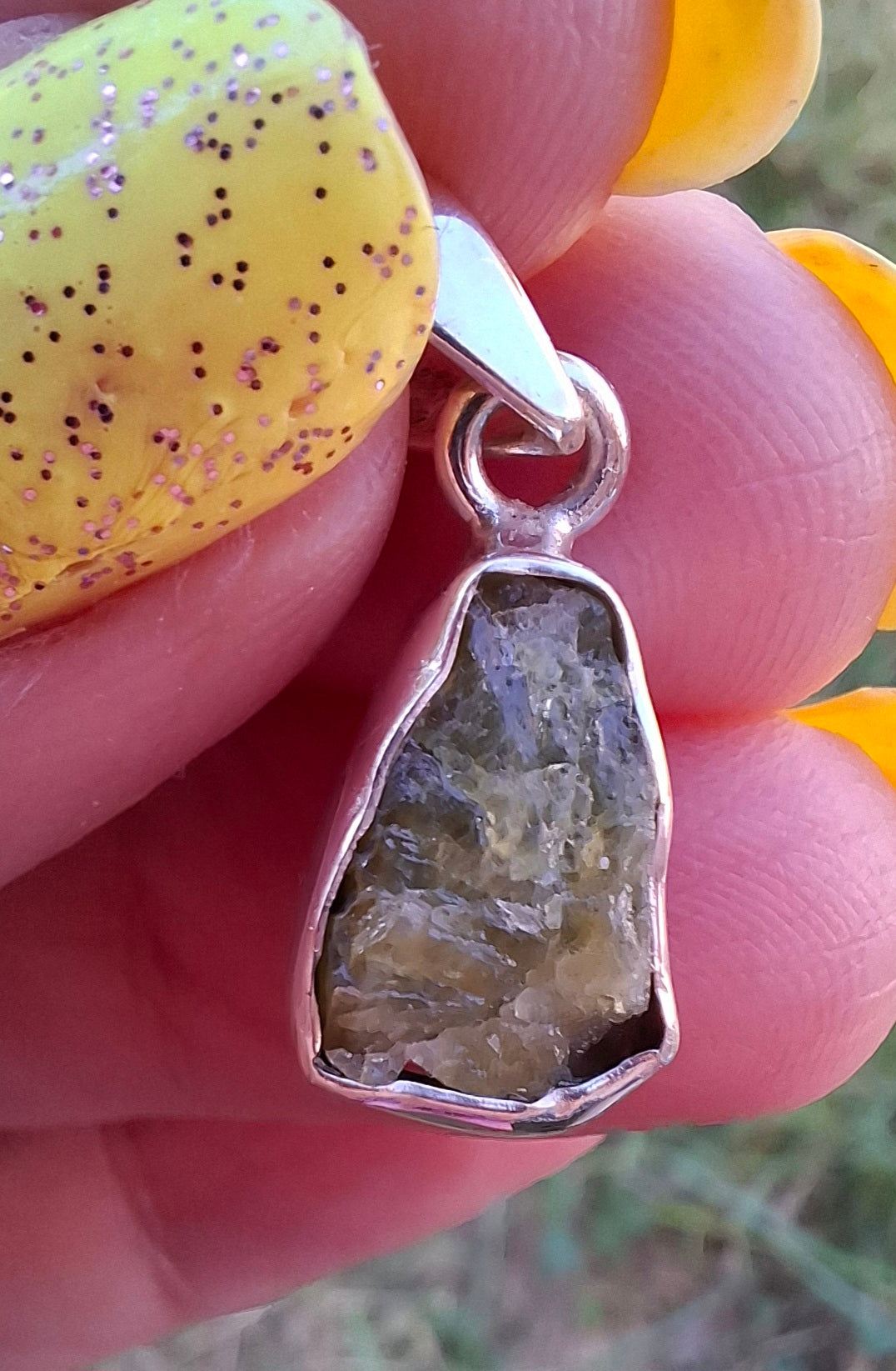 Green Tourmaline Pendant, 925 Silver, Crystal (Ref: GT5)