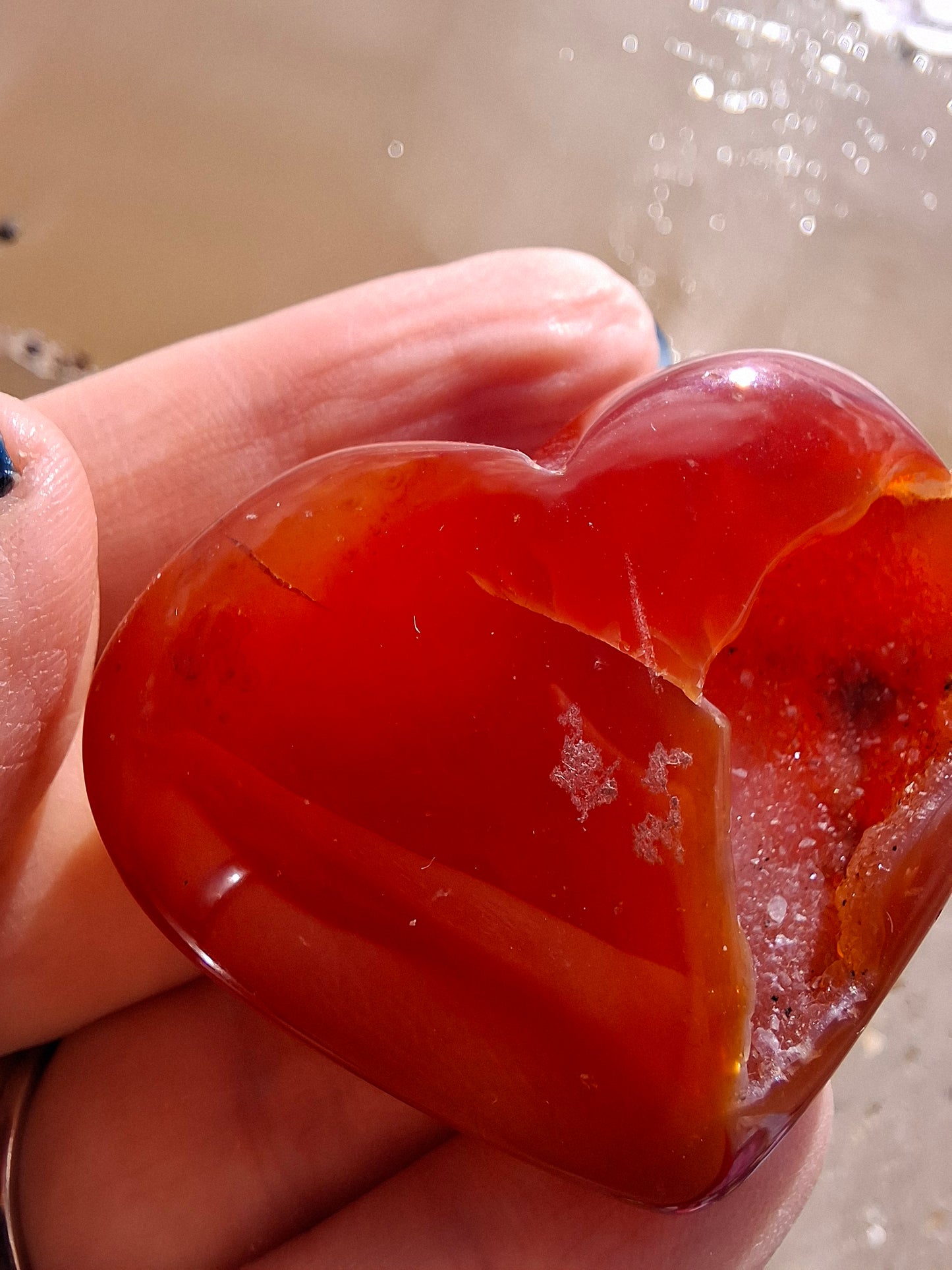 Druzy Carnelian Heart, Crystal (Ref:DCH2)
