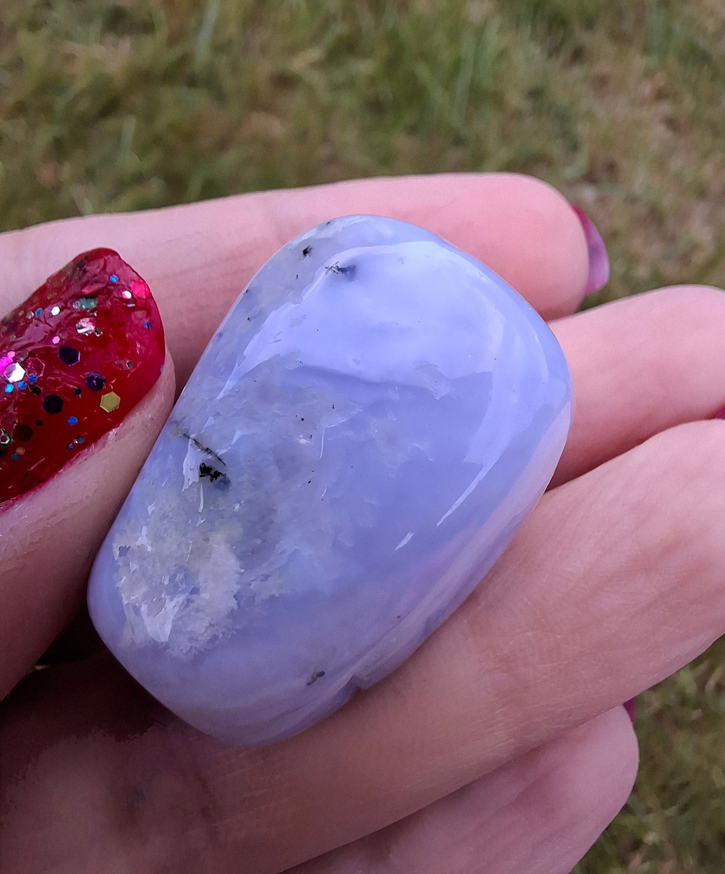 Blue Lace Agate, Tumble Stone, Crystal (Ref: T142)