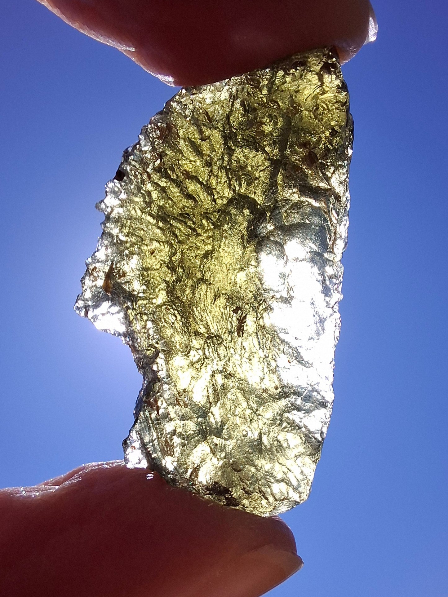 Moldavite Piece, CHLUM, 7.54g, Tektite (Ref: 1048)