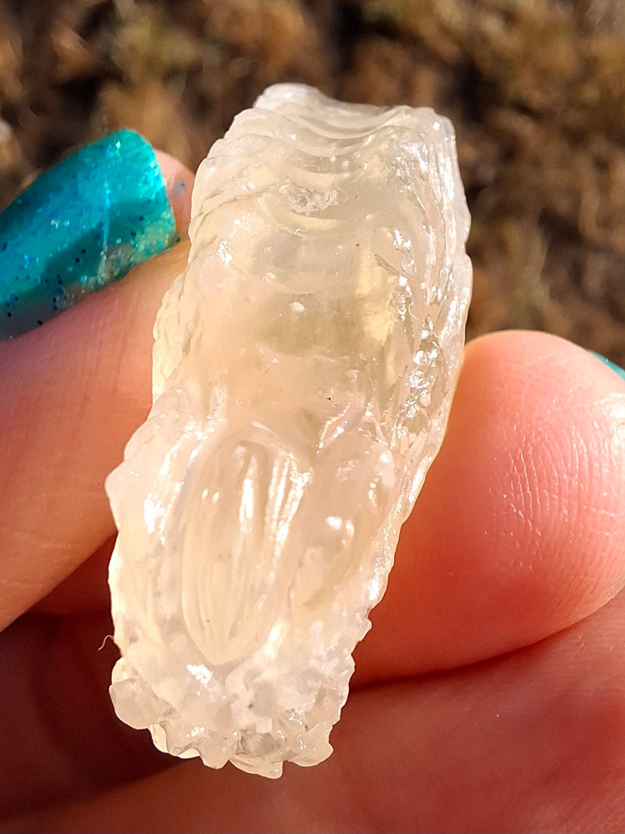 Libyan Desert Glass DRAGON HEAD carving, 9.66g, Tektite (Ref: Dragon 3)