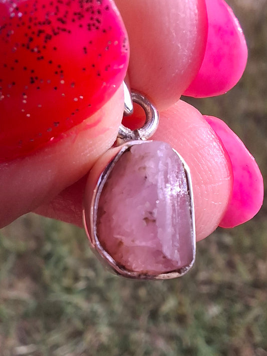 Pink Tourmaline Pendant, 925 Silver, Crystal (Ref: PT90)
