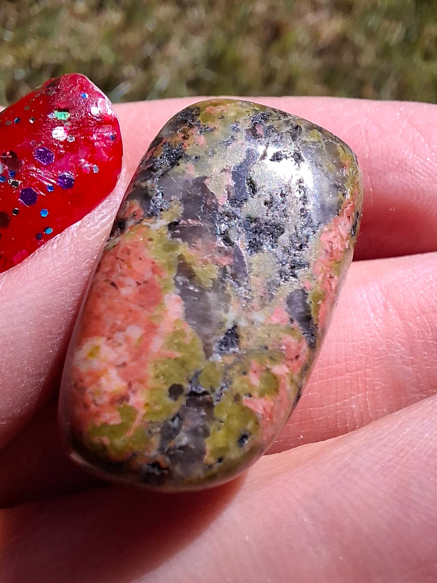 Unakite, Tumble Stone, Crystal (Ref: T179)