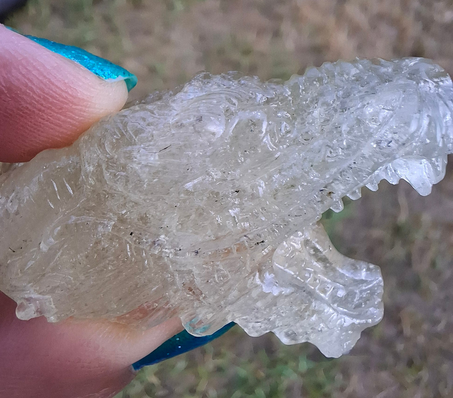 Libyan Desert Glass DRAGON HEAD carving, 22.42g, Tektite (Ref: Dragon 2)