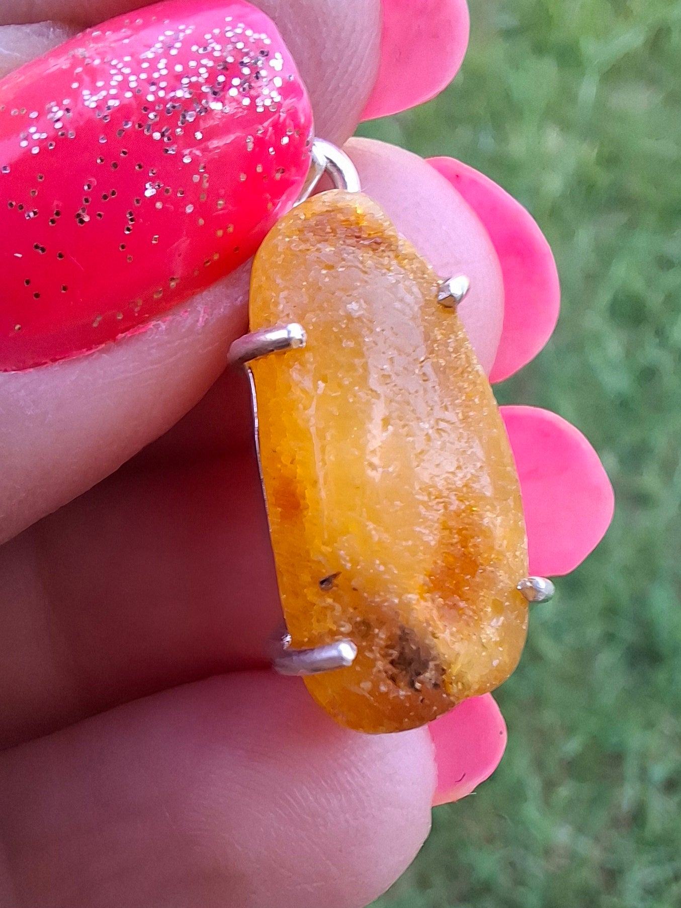 Baltic Amber Pendant, 925 Silver, Fossil (Ref: AP8)