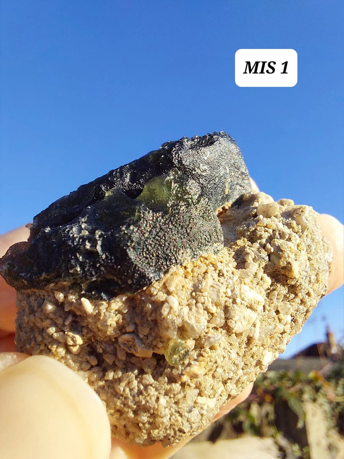 Moldavite In-Situ (in matrix), Besednice, Est-13g, Tektite (Ref: MIS1)
