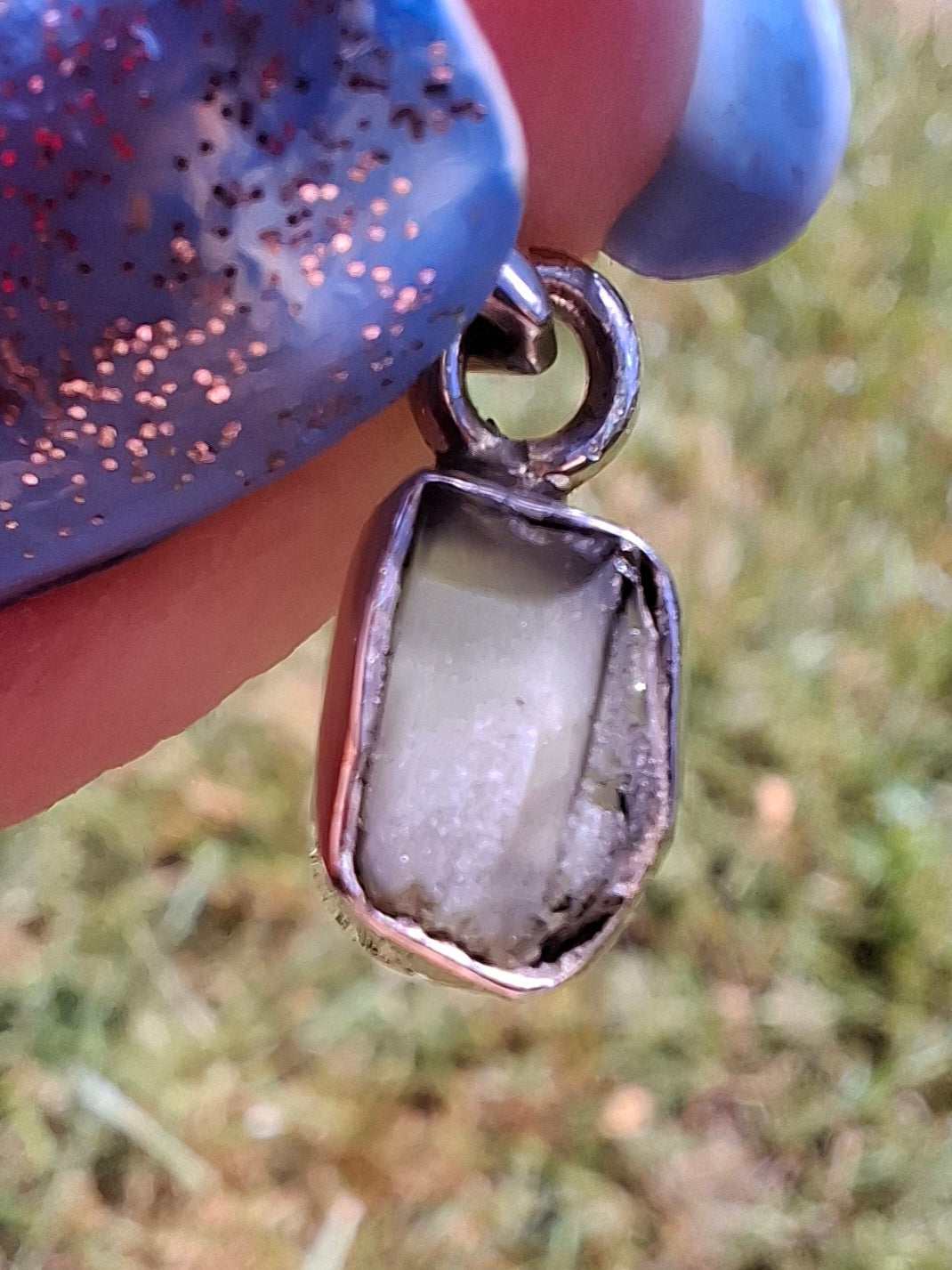 Moldavite Pendant, 925 Silver, Tektite (Ref: P80)
