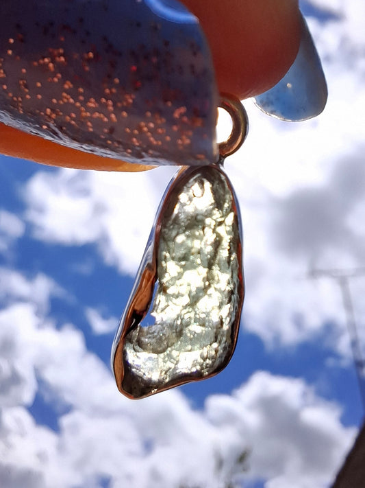 Moldavite Pendant, 925 Silver, Tektite (Ref: P94)